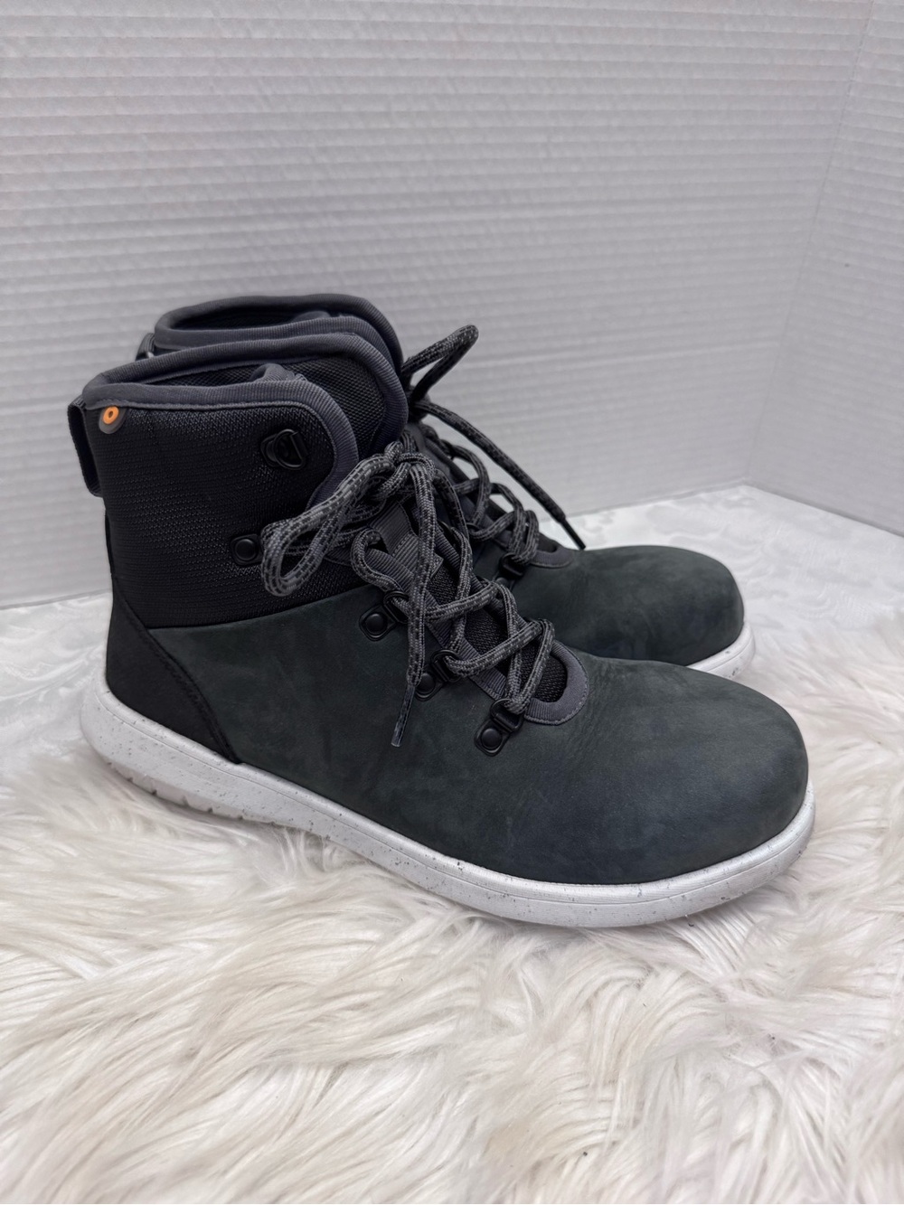 Bogs Cypress Lace Up Waterproof Safety Toe Work Boot Women’s 7 Comfort Gray